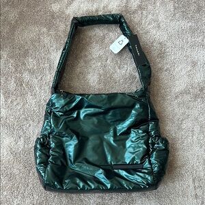 Tahari Green Shoulder Bag with Glossy Finish